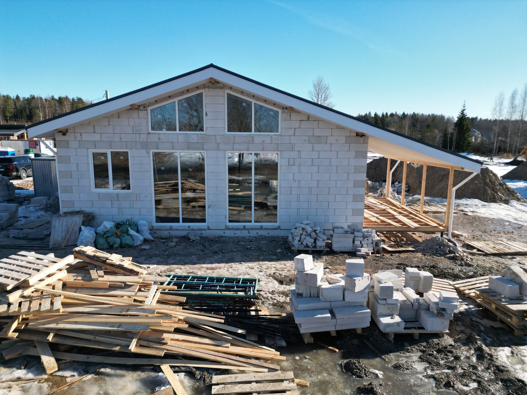 Одноэтажный дом со вторым светом 120м2